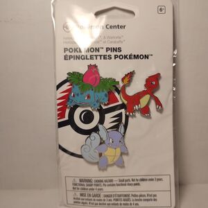 Pokemon TCG Kanto Evolutions Wartortle Charmeleon & Ivysaur Enamel Pins Set